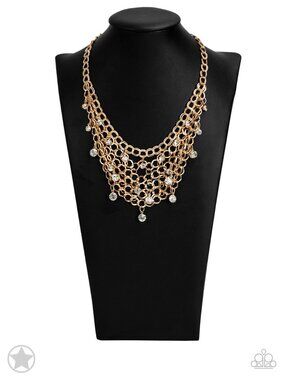 Paparazzi Delicate Gold Necklace and Earrings Set (NS250)